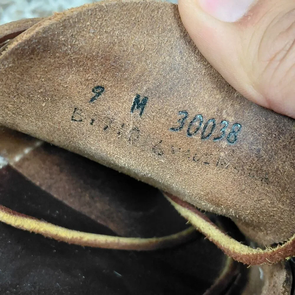 Vintagw Sebago Campsides Hand Sewn Boat Shoes Mens 9 M Brown Leather Made In USA